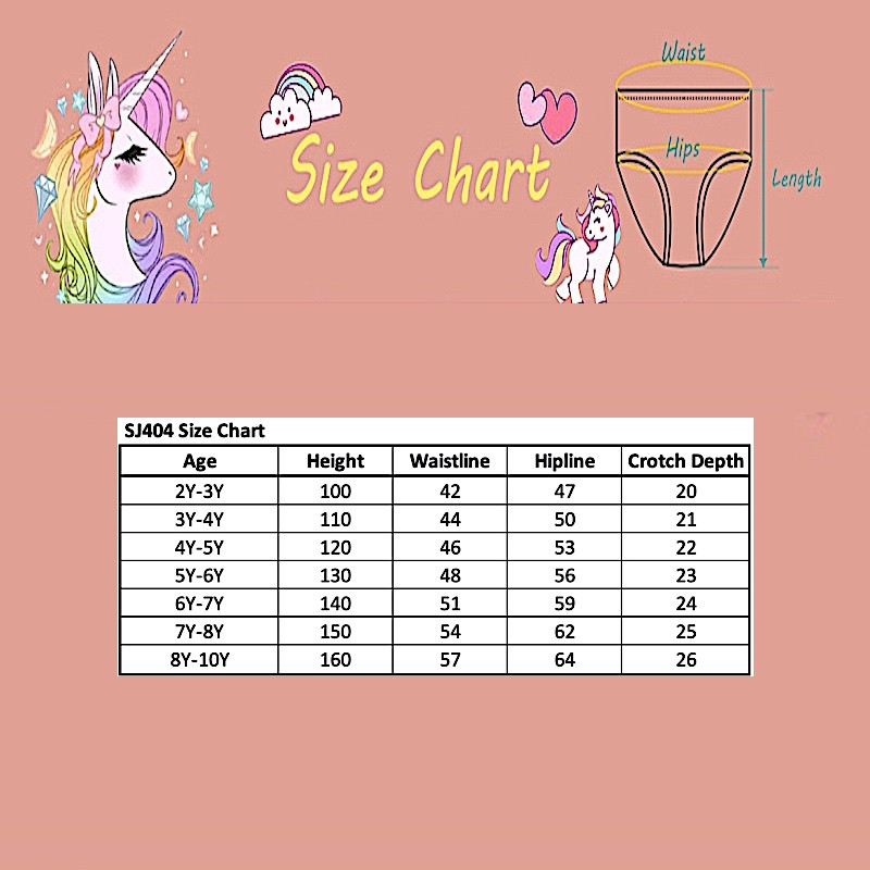 Girls 2Y-10Y Soft Combed Cotton Pack of 3 Cool Breathable underwear Briefs SJ404 Mermaid H886